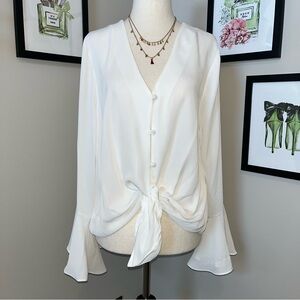 π¦’ My Michelle V-Neck Front Tie Chiffon Blouse